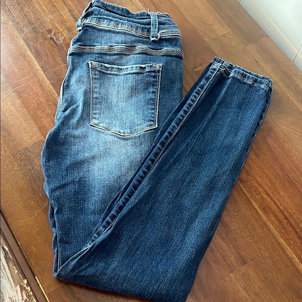 KanCan Blue Skinny Jeans with Faded Effect